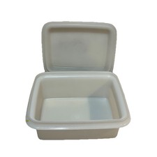 Tupperware Freeze N Save Ice Cream Keeper Container Almond Sheer Top 7x3.5x9.5