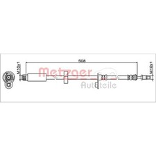 Tubo freno anteriore destro Metzger per Citroen C3 Opel Crossland