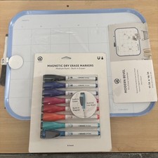 U Brands Modern Bevel Dry Erase Calendar 11  x14  w/ 8ct Med Point Color Markers
