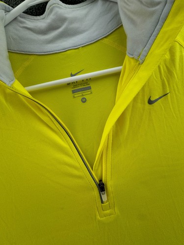 Nike Dri-fit Yellow 1/4 Zip Pullover Medium Lightweight Active Adult Workout - Picture 7 of 12