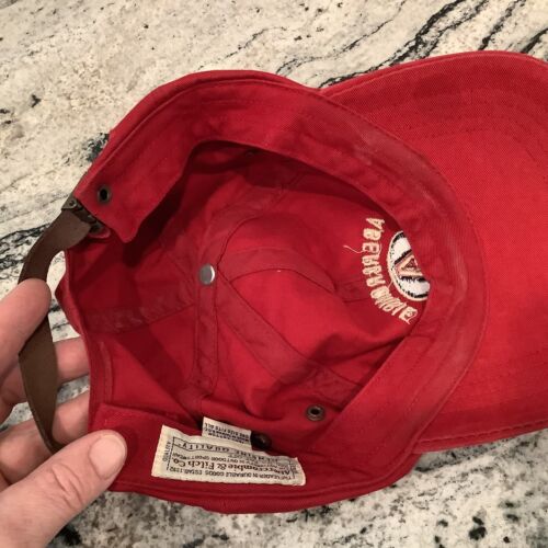 Vintage Abercrombie & Fitch Strapback Hat Cap Red Spell Out Y2K Adjustable - Picture 8 of 9