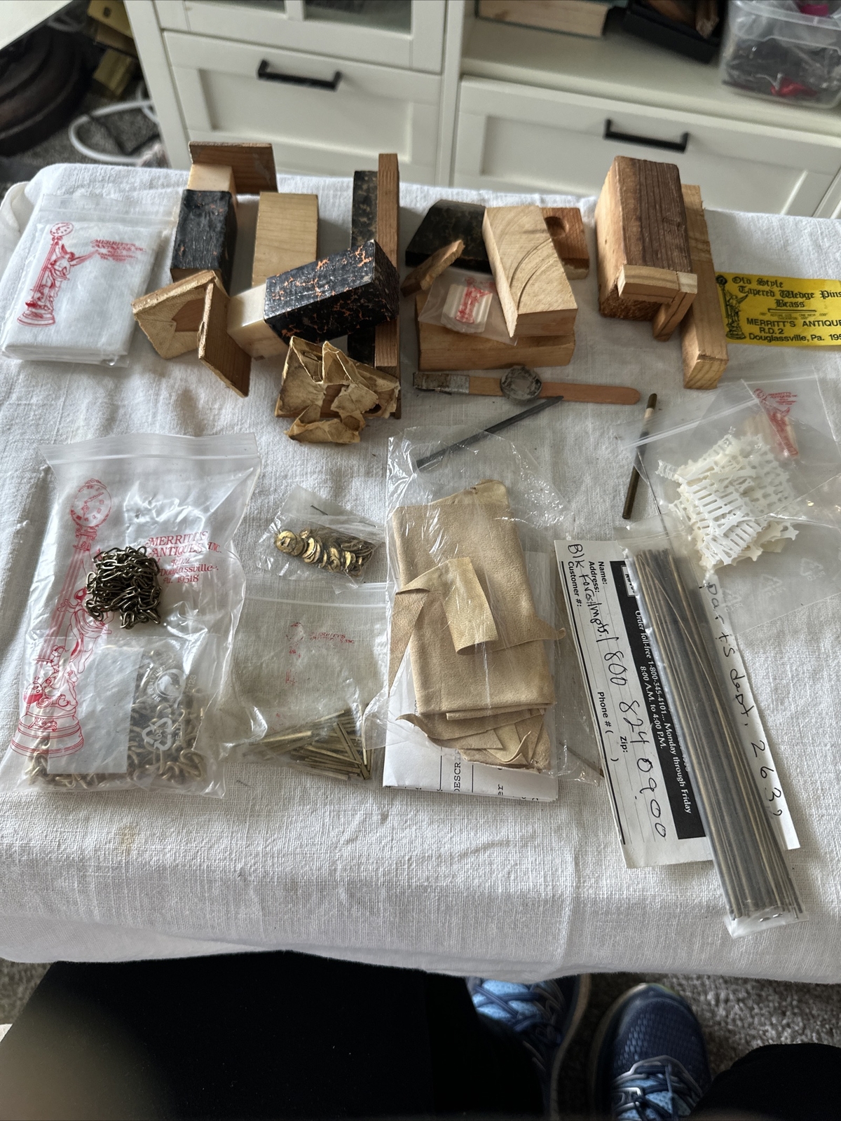 New Old Used Cuckoo Clock Parts Hooks Rings Bellow Leather Chains Brass