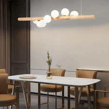 7 Bulbs Pendant Light Linear Glass Bubble Ceiling Light Suspension Lamp Fixture