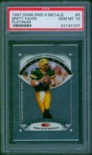 1997 Donruss Preferred Precious Metals BRETT FAVRE Platinum Packers HOF PSA 10