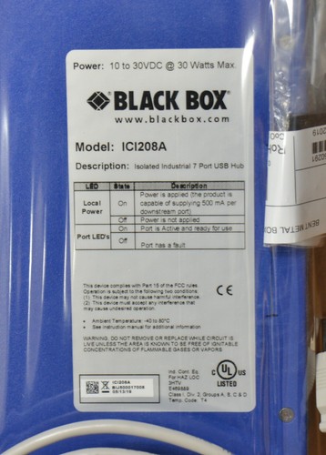 CAJA NEGRA ICI208A 7 puertos aislado concentrador IND IND - Imagen 2 de 4