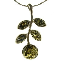Baltic Amber Sterling Silver 925 Flower Leaf Pendant Jewellery Jewelry Gift Baltic Amber Sterling Silver 925 Flower Leaf Pendant Jewellery Jewelry Gift
