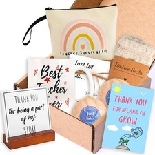 Teacher Appreciation Gifts Thank You Gift Box Set Mug Bag Socks Bath Bombs Sign