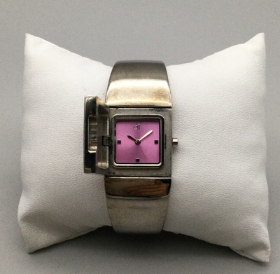 VTG Seiko Women Watch 22MM Cream Dial NEW Pink Leather Bands Battery Up to 6.5\