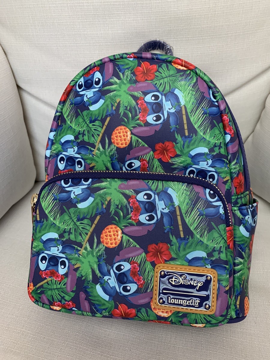 Disney Loungefly Lilo & Stitch Tropical Leaves Mini Backpack  display picture 1