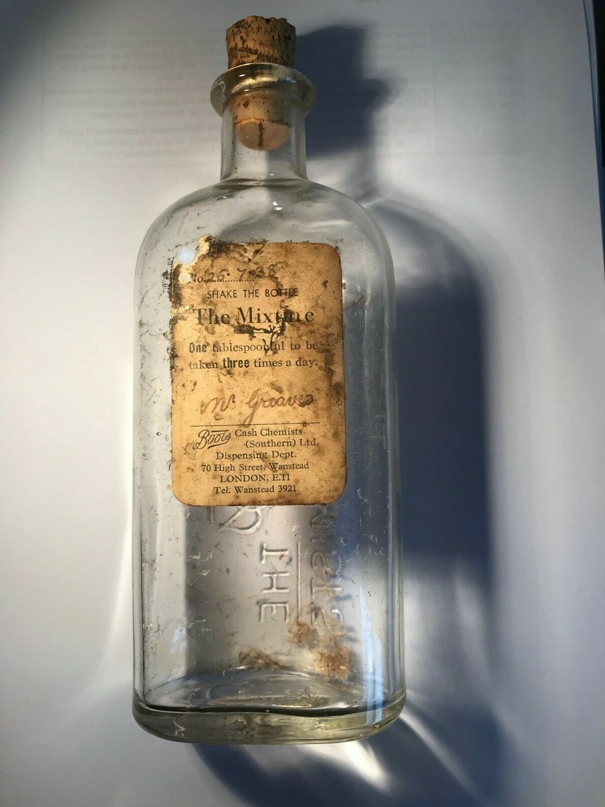 Vintage (1938) Boots Chemists Glass 