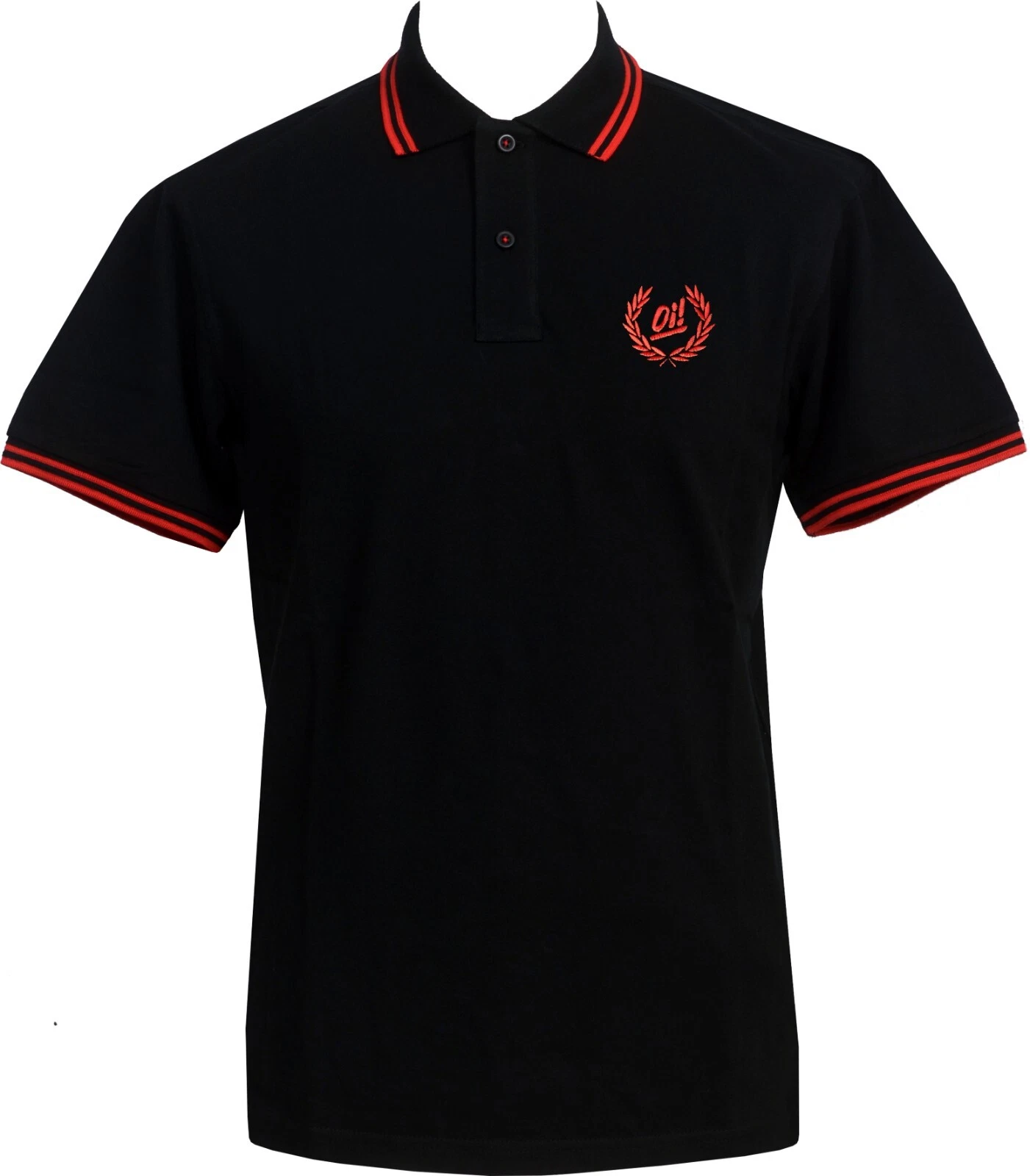 Mens Black & Red Tipped Polo Shirt Oi Ska Skinhead Reggae Two Tone Dub S-3XL
Opens in a new window o