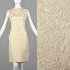 S 1960s 28 Shop White Sleeveless Wedding Dress Short Bridal Gown Wool Blend 60s