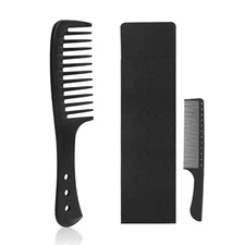 Large Black Wide Tooth Detangling Comb Durable Static Free Handgrip Comb