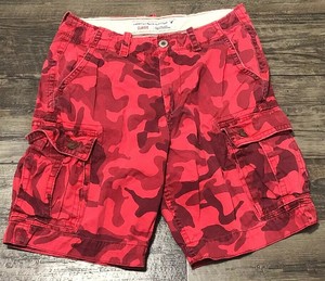 red camo cargo shorts