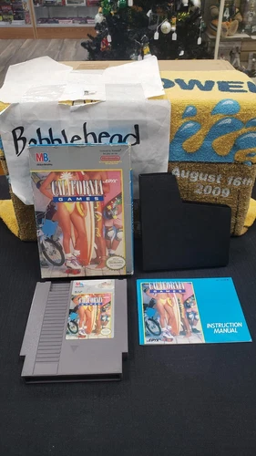 CIB CALIFORNIA GAMES NINTENDO NES VIDEO GAME COMPLETE BOX W/ PROTECTOR CASE