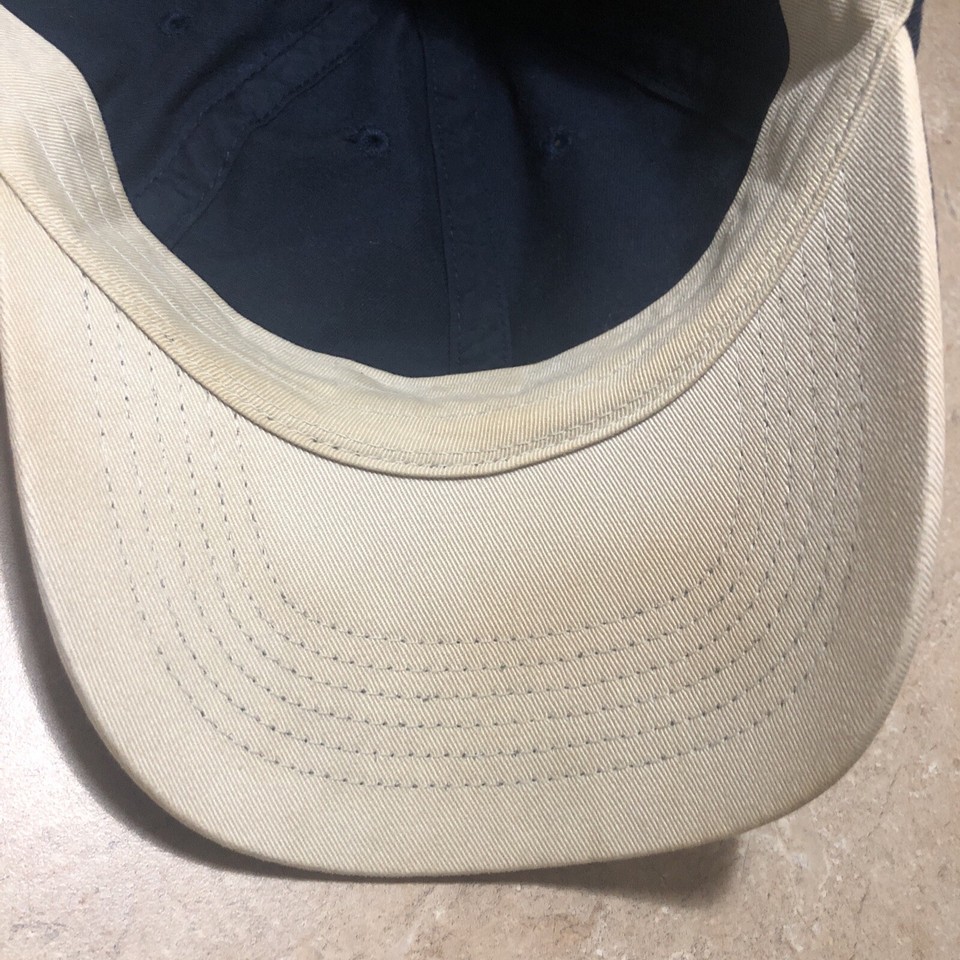 Navy/Tan Galveston 01 Cap Hat Strapback Baseball By triangle Sport