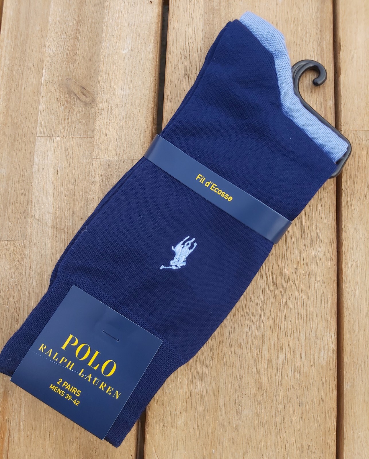 2 PAIRS : POLO RALPH LAUREN Fil d'Ecosse NAVY AQUA Cotton Ankle SOCKS 39-42 RL4