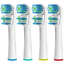 Alayna Replacement Toothbrush Heads Compatible with Oral B Dual Clean 4 Pack