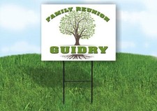 GUIDRY FAMILY REUNION GR TREE 18 in x24 in Yard Sign Road Sign with Stand