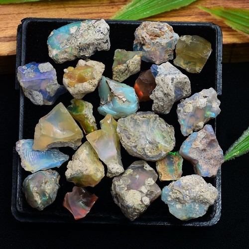 22 Pcs Natural Ethiopian Opal Rough 7mm-13mm Untreated Stunning Loose Gemstones - Picture 5 of 6