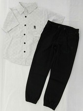 Boys English Laundry 42 Casual S.S. Shirt  Black Jogger Pants 2Pc Set Sz 4 - 7
