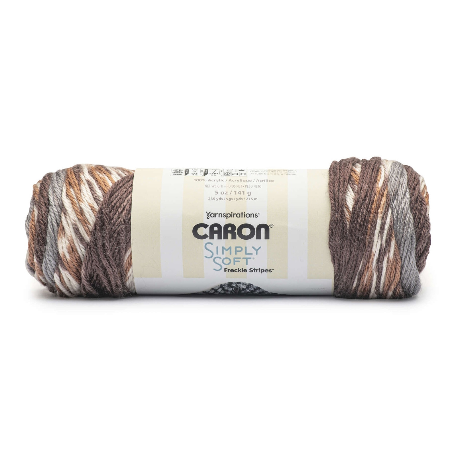 Caron Simply Soft Freckle Stripes Yarn Sienna Pack of 1 Skein