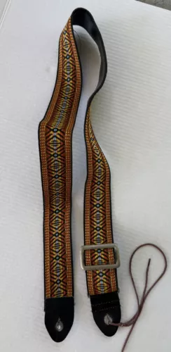VINTAGE Guitar Strap Woven Hippie Unbranded Retro Ace Style