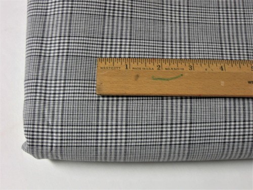 Vintage NOS Gray & White Plaid Suit Fabric Material 2-1/3 Yard x 58" Wide - Picture 3 of 3