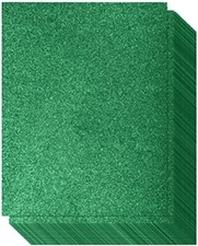 Green Glitter Cardstock - One-sided - Non-Adhesive - 20 Pack - 8.5 x 11 Inche...