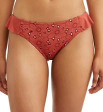 Time and Tru Women's Floral Flounce Bikini Swimsuit Bottom Medium 8-10 New W