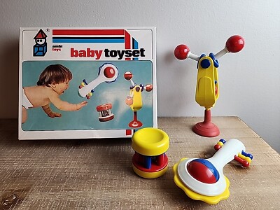 Vintage Lot Ambi Baby Toys Made In Holland Primary Colors Rattles