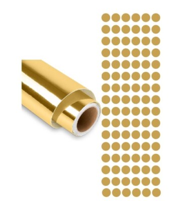 3/8'' Dots Round Vinyl Color Code Inventory Label Dot Stickers Chrome Gold