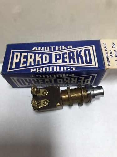 Vintage 50’s Perko NOS Chrome Brass Momentary Starter Switch Horn For Dash - Picture 2 of 12