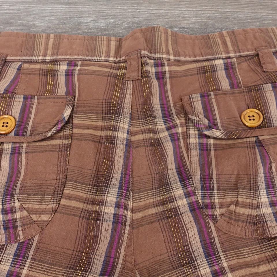 OP OCEAN PACIFIC FLAT FRONT PLAID CHINO SHORTS WOMENS SIZE 15 - Image 4 of 4