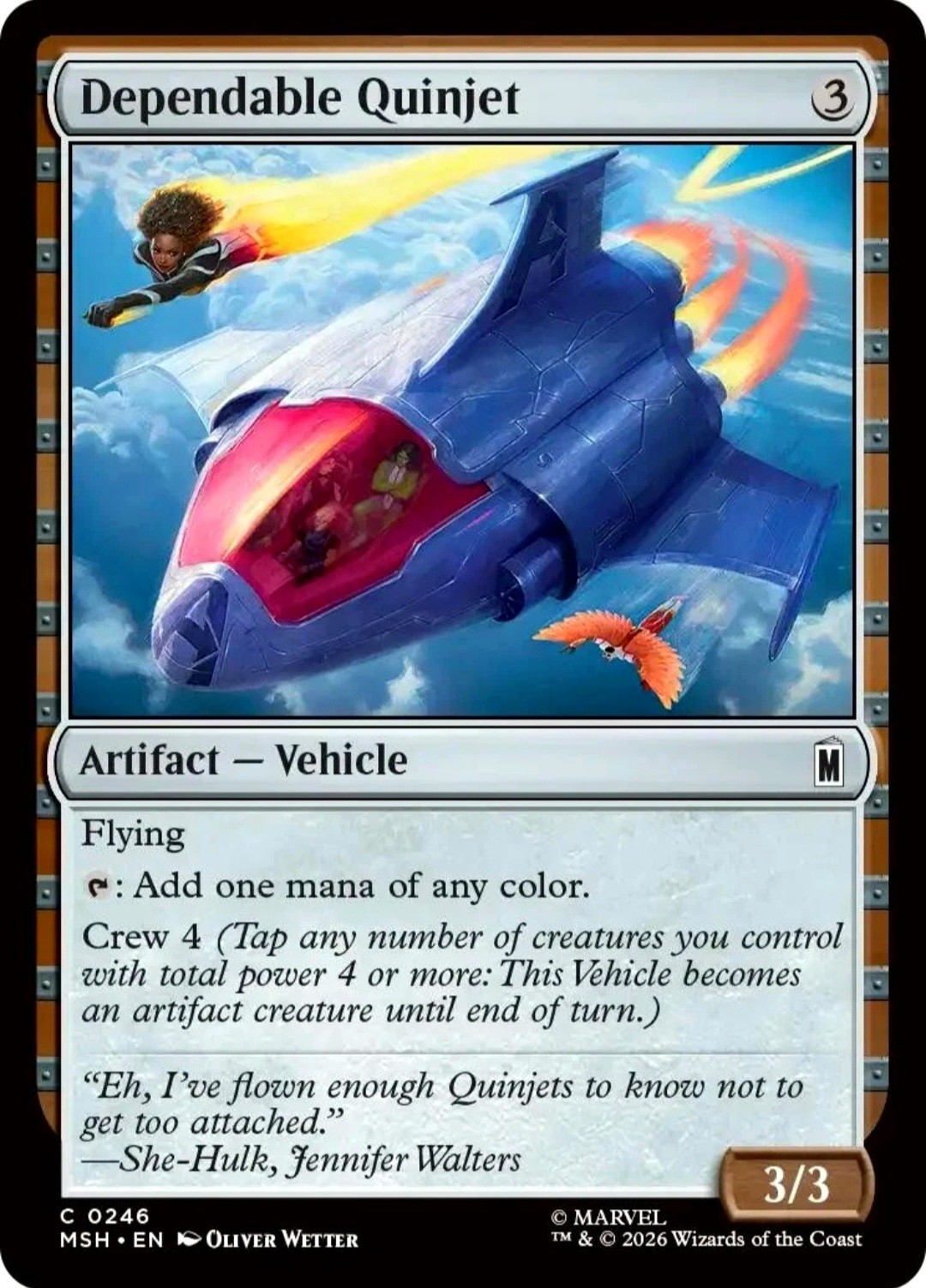 X 1 Dependable Quinjet NM-M Marvel Super Heroes MSH 246 MTG Magic The Gathering