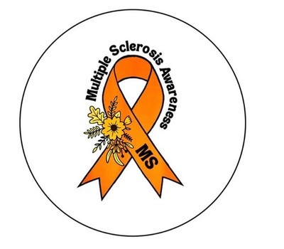 Multiple Sclerosis Awareness MS   2.25   Pinback Button Pin Badge