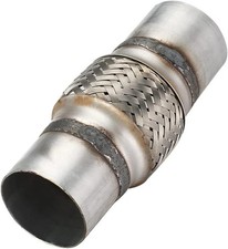 Heavy Duty 2.5" x 4" Stainless Steel Exhaust Flex Pipe, Double Braid, 8" Length
