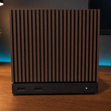 Steam Machine Faceplate, Narrow Slat Magnetic Cover, Brown Black