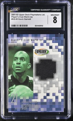 2001-02 Upper Deck Playmakers Ltd. Kevin Garnett  Player's Club Warm-Up CGC 8