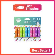 EBL Rechargeable AAA Batteries 10 Pack, 1.2V NiMH Pre-Charged Triple A Battery 1