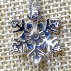 Contemporary 925 Sterling Cubic Zirconia Snowflake Pendant Necklace 3.6g — photo 3