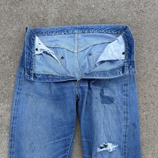 Levi s 501 Big E 34x30 1950 s Hidden Rivets V-Stitch 50s Button Fly Farm Worn