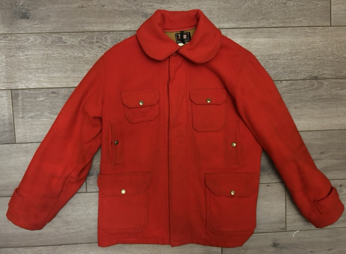 VINTAGE 1950s WOOLRICH HUNTING JACKET WOOL MACKINAW GAME POCKETS