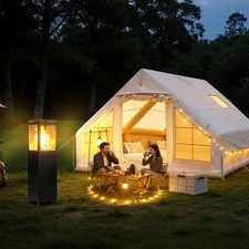 Inflatable Camping Tent with Pump or Propane Patio Heater for Winter Camping USA