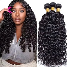 Lukcttr Wet And Wavy Water Wave Human Hair Bundles 22 24 26 inch Brazilian Remy