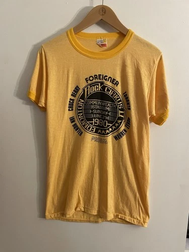 Rock Cirkus Concert Tee FOREIGNER, Prism, Warren Zevon, 1980s vintage concert t-shirt, vintage, size M, single stitch, B+ condition