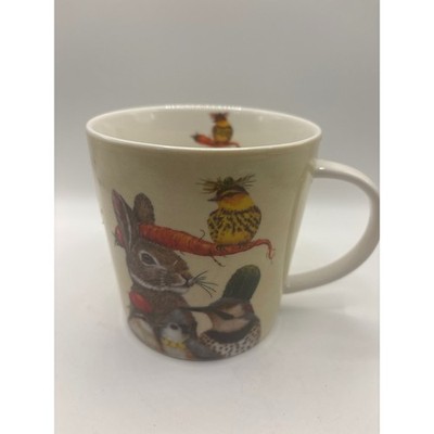 Vicki Sawyer PPD New Bone China Animal Rabbit Bird Coffee Mug Cream Whimsical