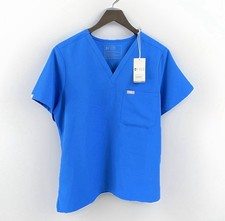 NWT Figs Catarina One-Pocket Scrub Top L Royal Blue V-Neck Stretch PO 6312