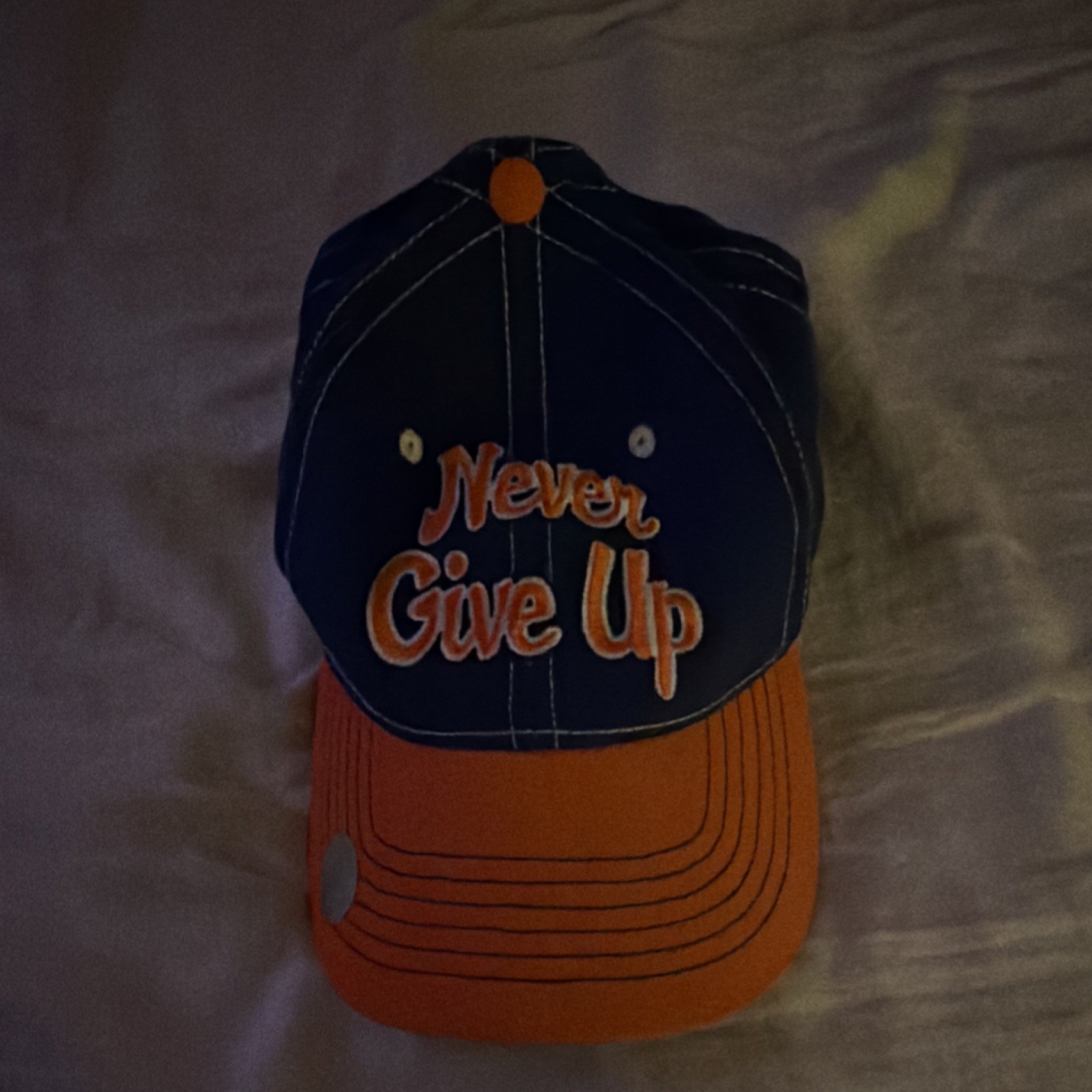 Men's Baseball Cap Blue Orange Solid One Size Nev… - image 1