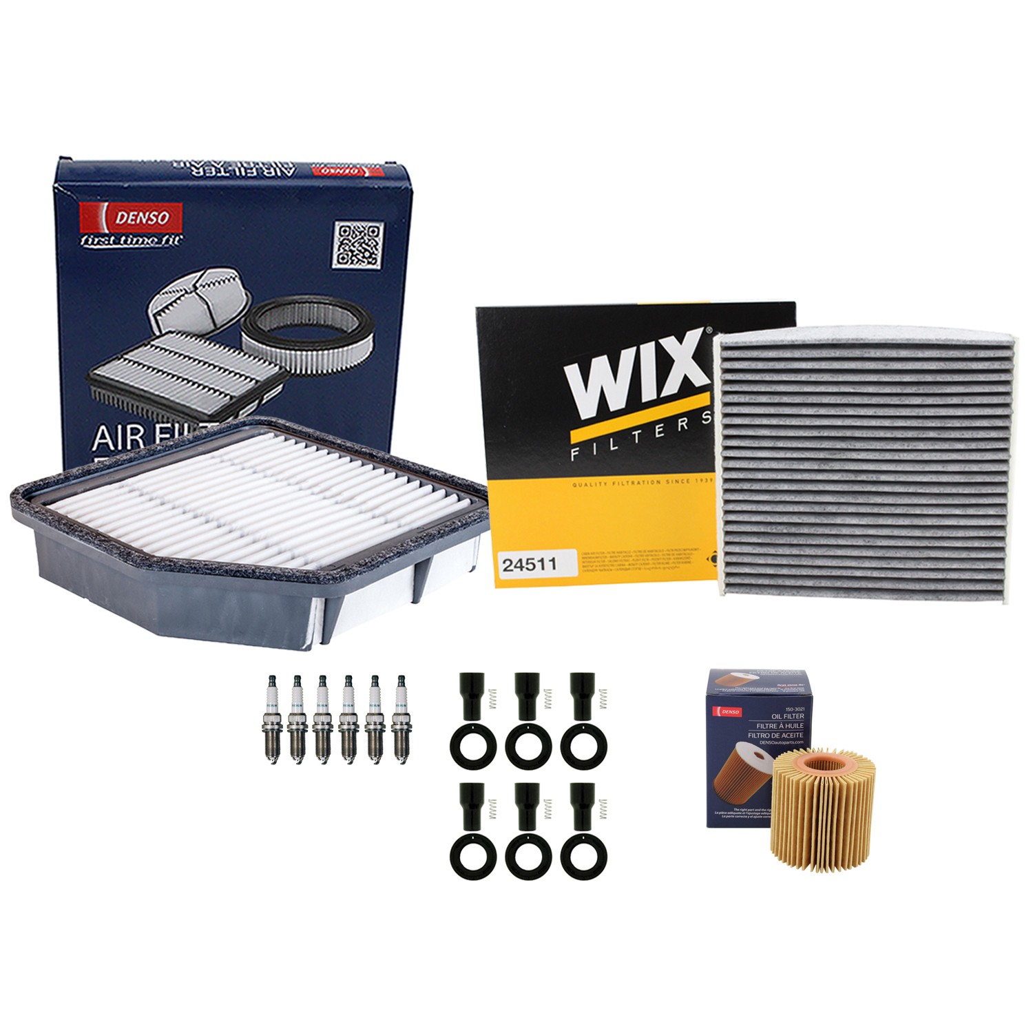 Denso Tune Up Kit NGK 6 Spark Plugs  Boots Kit for Lexus IS250 2.5L V6 4GR-FSE